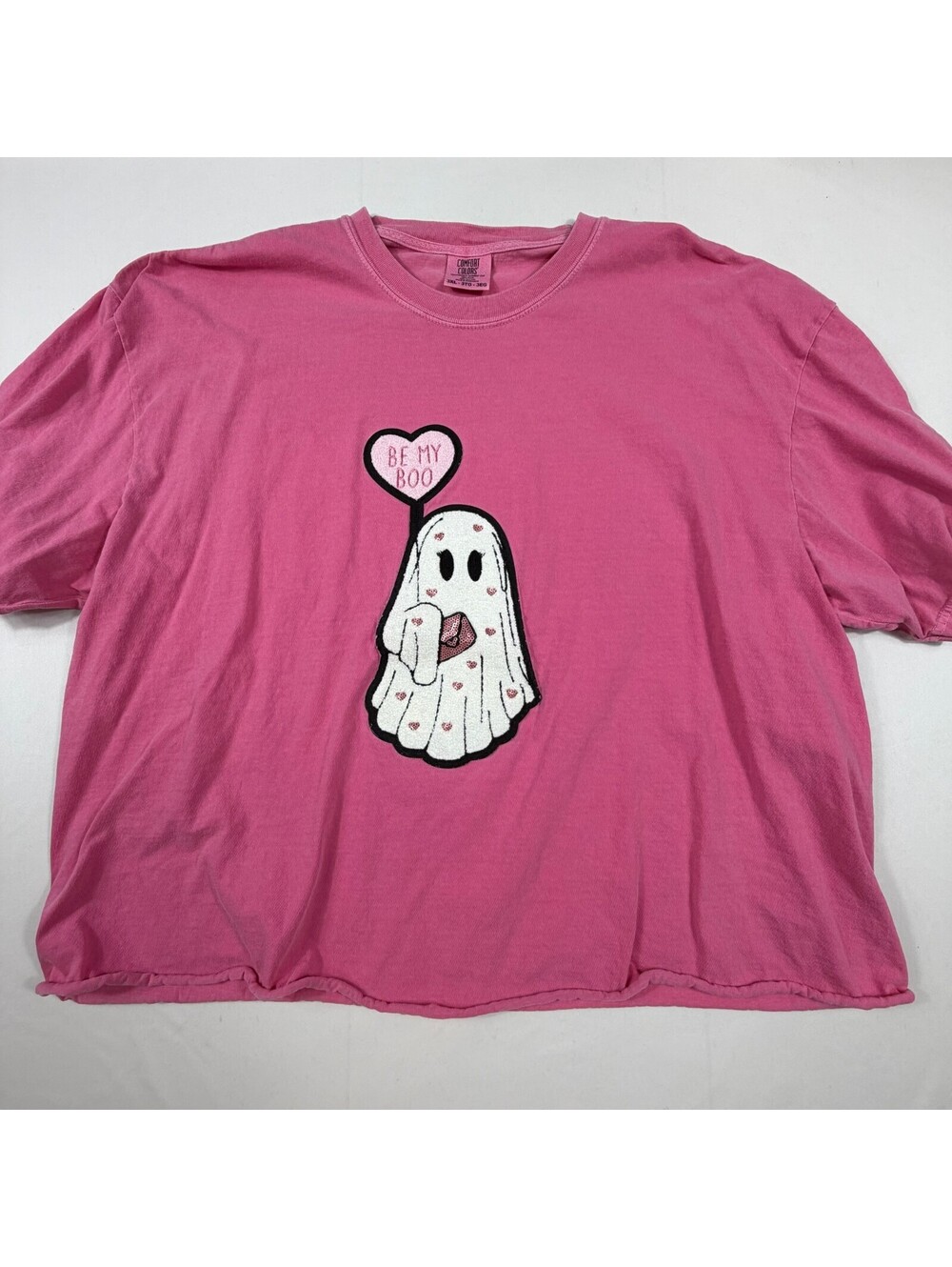 Comfort Colors Pink 'Be My Boo' Ghost Graphic T-Shirt 3XL